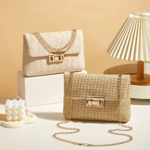 woven straw handwoven women's shoulder bag